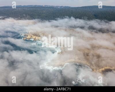 Die erstaunliche Küste nördlich von San Francisco, von der Pacific Coast Highway zu erreichen, gilt als eine der landschaftlich schönsten Antriebe in der ganzen Welt bekannt. Stockfoto