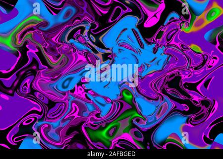 Öl schönen Lackoberfläche Universum der Farbe bewegte Bunte Stockfoto