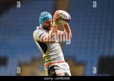 COVENTRY, Vereinigtes Königreich. 14 Dez, 2019. Während der ersten Runde 4 der Europäischen Rugby Challenge Cup - Wespen vs Edinburgh Rugby bei Ricoh Arena am Samstag, den 14. Dezember 2019. COVENTRY, England. Credit: Taka Wu/Alamy leben Nachrichten Stockfoto