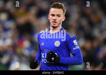 Leicester, Großbritannien. 14 Dez, 2019. James Maddison (10) von Leicester City während der Premier League Match zwischen Leicester City und Norwich City für die King Power Stadion, Leicester am Samstag, den 14. Dezember 2019. (Credit: Jon Hobley | MI Nachrichten) das Fotografieren dürfen nur für Zeitung und/oder Zeitschrift redaktionelle Zwecke verwendet werden, eine Lizenz für die gewerbliche Nutzung Kreditkarte erforderlich: MI Nachrichten & Sport/Alamy leben Nachrichten Stockfoto