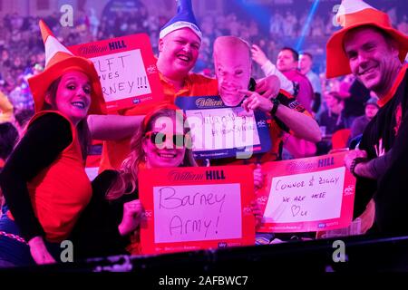 London, Großbritannien. 14 Dez, 2019. London, 14-12-2019, Barney Fans während der William Hill, World Championship Darts, PDC. Credit: Pro Schüsse/Alamy leben Nachrichten Stockfoto