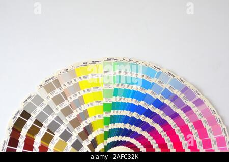 Color Palette Guide Isolated on White Background. Beispiel-Farben-Katalog. Stockfoto