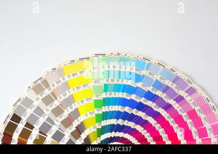 Color Palette Guide Isolated on White Background. Beispiel-Farben-Katalog. Stockfoto