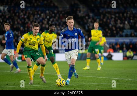 Leicester, Großbritannien. 14 Dez, 2019. James Maddison von Leicester City während der Premier League Match zwischen Leicester City und Norwich City für die King Power Stadion, Leicester, England am 14. Dezember 2019. Foto von Andy Rowland. Credit: PRiME Media Images/Alamy leben Nachrichten Stockfoto