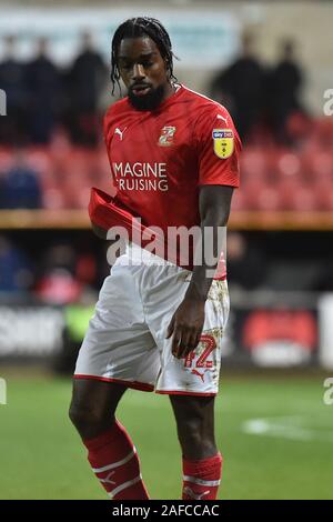 Swindon, UK. 14 Dez, 2019. SWINDON, ENGLAND - 14. Dezember Anthony Grant von Swindon Town während der Sky Bet Liga 2 Übereinstimmung zwischen Swindon Town und Oldham Athletic in der Grafschaft Boden, Swindon am Samstag, den 14. Dezember 2019. (Credit: Eddie Garvey | MI Nachrichten) das Fotografieren dürfen nur für Zeitung und/oder Zeitschrift redaktionelle Zwecke verwendet werden, eine Lizenz für die gewerbliche Nutzung Kreditkarte erforderlich: MI Nachrichten & Sport/Alamy leben Nachrichten Stockfoto