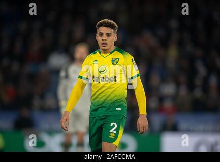 Leicester, Großbritannien. 14 Dez, 2019. Max Aarons von Norwich City während der Premier League Match zwischen Leicester City und Norwich City für die King Power Stadion, Leicester, England am 14. Dezember 2019. Foto von Andy Rowland. Credit: PRiME Media Images/Alamy leben Nachrichten Stockfoto