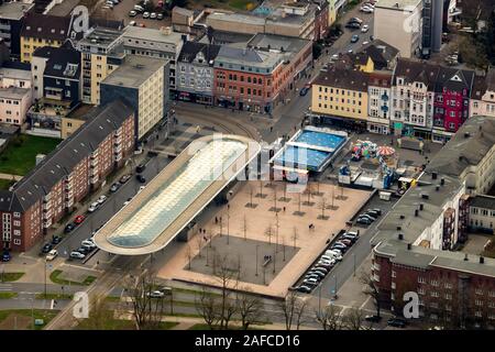 Luftbild, Bahnhof am Buschmannshof mit kleinen Messe, Wanne-Eickel, Wanne-Mitte, Herne, Ruhrgebiet, Nordrhein-Westfalen, Deutschland, DE Stockfoto