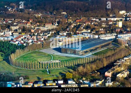 Luftbild, Training Center Akademie Mont-Cenis, solar Akademie Mont-Cenis, Solardach, hotel, Sodingen, Herne, Ruhrgebiet, NRW, Ger Stockfoto