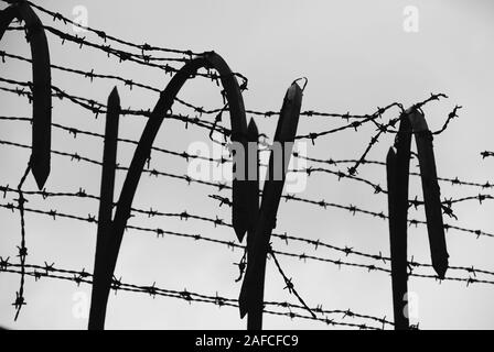 Zaun des Warschauer Ghettos Stockfoto