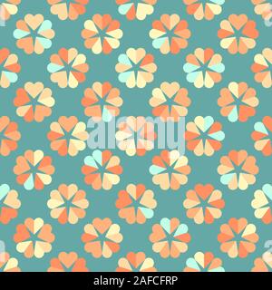 Nahtlose herzen Kreis Muster, retro Farbe. Stock Vektor