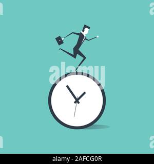 Unternehmer, die auf Clock. Stock Vektor