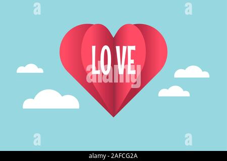 Herz Ballon mit Liebe Text. Stock Vektor