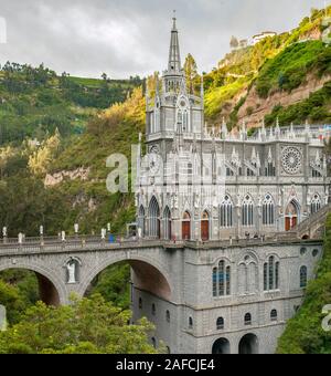 Die Las Lajas Heiligtum (Santuario de Las Lajas) in der Nähe von Ipiales in Kolumbien. Stockfoto