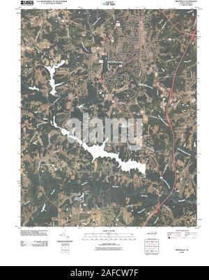 USGS TOPO Karte North Carolina NC Reidsville 20100908 TM Wiederherstellung Stockfoto