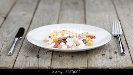 Drogen bereit, als Mahlzeit als detaillierte Nahaufnahme (selektive Fokus) Stockfoto