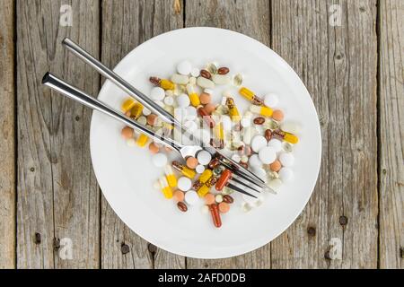 Drogen bereit, als Mahlzeit als detaillierte Nahaufnahme (selektive Fokus) Stockfoto