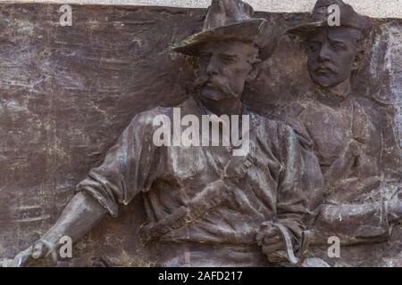 Matobo Hills (früher Matopos) Nationalpark, Simbabwe. Die Erinnerung an die "Verlorene Patrouille" von Kapitän Alan Wilson, die im Matabele-Krieg von 1893 zugrunde ging. Stockfoto