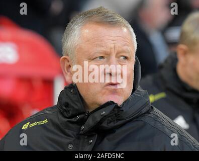 SHEFFIELD, England. Oktober 21 Chris Wilder (SUFC Manager) während der Englischen Premier League Match zwischen Sheffield United und Aston Villa an der Brama Stockfoto