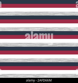 Gestreifte heather Marl navy Rot Weiß athleisure T-Stück Stock Vektor