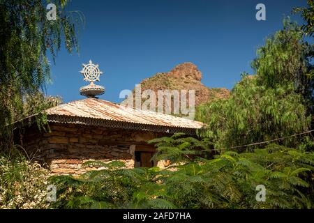 Äthiopien, Tigray, Adwa, Yeha, auf Kloster Dachquerträger Stockfoto