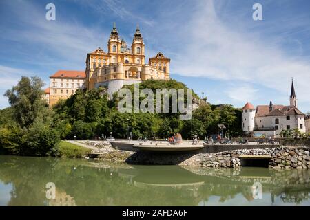 Benediktinerkloster Stift Melk, UNESCO-Weltkulturerbe, Stift Melk, Wachau, Oberösterreich, Österreich, Europa Stockfoto