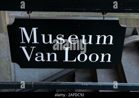 Plakat Museum Van Loon in Amsterdam Die Niederlande 2019 Stockfoto