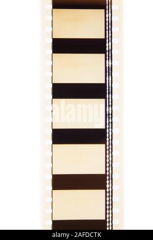 Nahaufnahme von 35-mm-Filmstreifen leer leader Kino Hintergrund transparente Kopie Raum Stockfoto