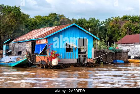 Chong Kneas Floating Village, Tonle Sap See Siem Reap Kambodscha Stockfoto