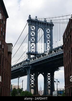 Manhattan Bridge von dumbo Stockfoto