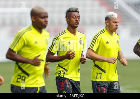 Bruno Henrique während der flamengo erstes Training in der Vorbereitung für ihre öffnung Spiel der FIFA Club Wm in Doha, Katar. Ihr erstes Spiel ein Halbfinale am 17. Dez 2019. Dieses Training fand im Al Duhail SC in Doha, Katar Platz auf 14 Dez 2019. Credit: SPP Sport Presse Foto. /Alamy leben Nachrichten Stockfoto