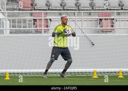 Diego Alves während der flamengo erstes Training in der Vorbereitung für ihre öffnung Spiel der FIFA Club Wm in Doha, Katar. Ihr erstes Spiel ein Halbfinale am 17. Dez 2019. Dieses Training fand im Al Duhail SC in Doha, Katar Platz auf 14 Dez 2019. Credit: SPP Sport Presse Foto. /Alamy leben Nachrichten Stockfoto