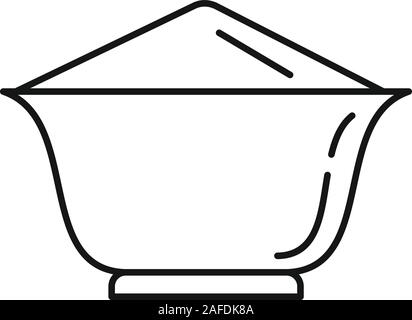 Mehl Schüssel Symbol. Umrisse Mehl Schüssel vektor Symbol für Web Design auf weißem Hintergrund Stock Vektor