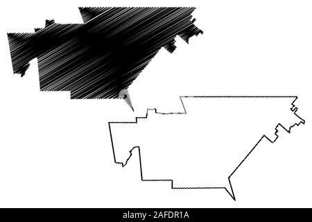 Elk Grove City (USA Städte, Vereinigte Staaten von Amerika, usa Stadt) Karte Vektor-illustration, kritzeln Skizze Stadt Elk Grove Karte Stock Vektor