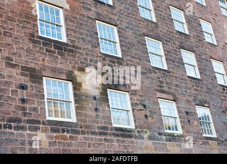 Die Außenseite des Gebäudes 17, Cromford Mühlen Matlock Derbyshire England Großbritannien Stockfoto