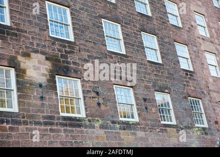 Die Außenseite des Gebäudes 17, Cromford Mühlen Matlock Derbyshire England Großbritannien Stockfoto