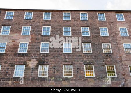 Die Außenseite des Gebäudes 17, Cromford Mühlen Matlock Derbyshire England Großbritannien Stockfoto