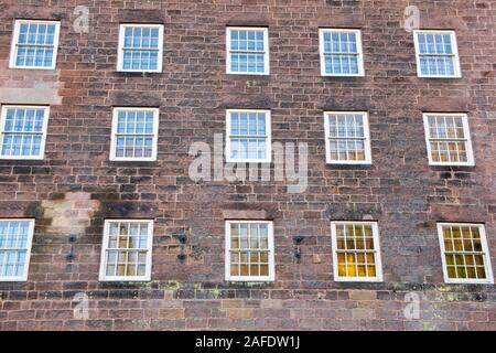 Die Außenseite des Gebäudes 17, Cromford Mühlen Matlock Derbyshire England Großbritannien Stockfoto