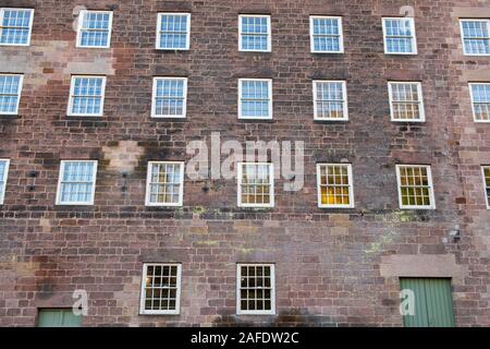 Die Außenseite des Gebäudes 17, Cromford Mühlen Matlock Derbyshire England Großbritannien Stockfoto