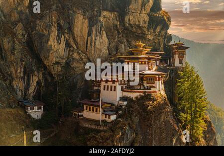 Tiger's Nest Tempel oder Kloster Taktsang Palphug in Paro, Bhutan Stockfoto