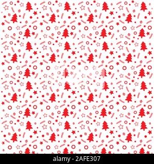 Abstrakte Muster von Weihnachtsschmuck, Spielzeug, Zweig. Hintergrund Vektor für Weihnachten und Neujahr Grußkarte, Feier Einladung, Verpackung Stock Vektor