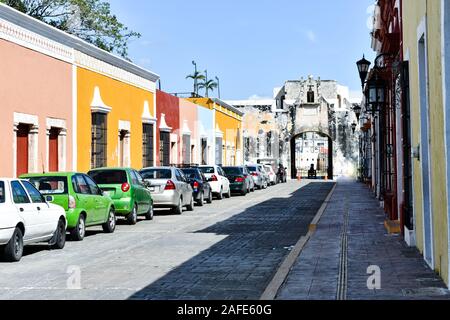 Eine Straße in der Stadt Campeche Stockfoto