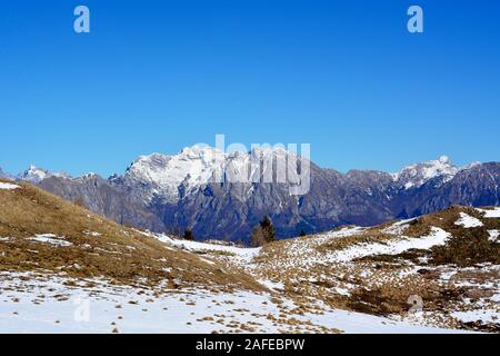 Blick auf die Berge von Belluno, Italien, von Nevegal Stockfoto