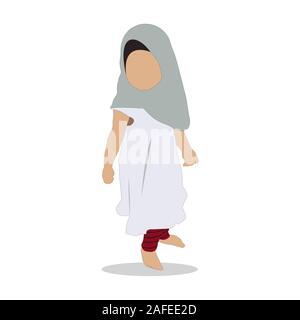 Vektor wenig muslimische Mädchen mit Hijab. Kind mit schönen Dressing Stock Vektor