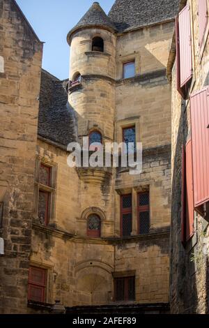 Die malerische Stadt Sarlat la Caneda in der Dordogne, Aquitaine, Frankreich Stockfoto