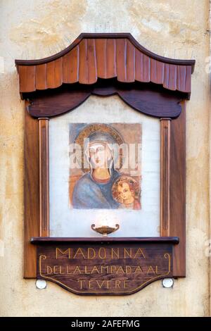 Die Madonna della Lampada auf der Tiberinsel, Rom Italien. Stockfoto
