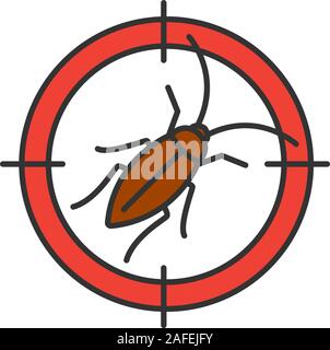 Kakerlake Ziel Farbe Symbol. Roach abweisend. Schädlingsbekämpfung. Isolierte Vector Illustration Stock Vektor