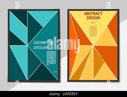 Von der A-4 Format in der Plsk Stil mit verschiedenen geometrischen Formen in verschiedenen Formen für Bücher, Broschüren und druckt. Stock Vektor