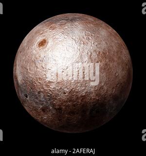 Die Rückseite des Mondes isoliert auf schwarzem Hintergrund Stockfoto