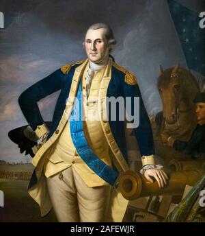 George Washington in der Schlacht von Princeton von Charles Willson Peale, Öl auf Leinwand, 1779 Stockfoto