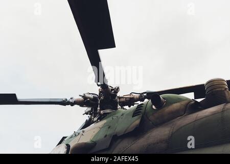 Militärische Hubschrauber Rotor Blade Detail hautnah Stockfoto